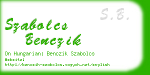 szabolcs benczik business card